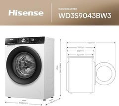 Washer Dryer 9Kg 6Kg 1400Rpm Steam Quick Wash Wifi White