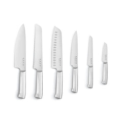 Knife Block Set With Integrated Sharpener 6-Piece Stainless Steel Black