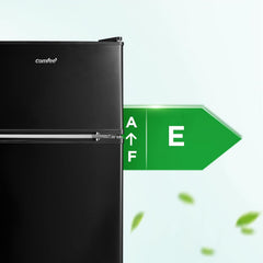 Under Counter Fridge Freezer 87L Double Door Reversible Door Black