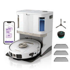 Robot Vacuum And Mop With Self-Emptying Base 60-Day LiDAR Navigation White