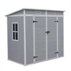 Outdoor Garden Storage Shed 6 X 4 Ft Grey Plastic Aluminium Frame