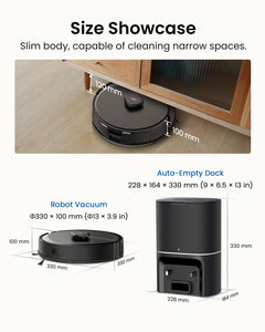Robot Vacuum Cleaner 5300Pa LiDAR Navigation Auto-Empty Black