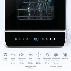 Portable Countertop Dishwasher 7 Programmes 4.8L Tank 3 Place Settings Black