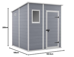 Garden Storage Shed 6 X 6 Ft Grey Resin Single Door