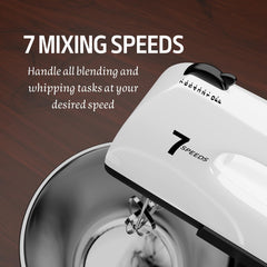 Stand And Hand Mixer 7 Speeds 3QT Stainless Steel Bowl HP2