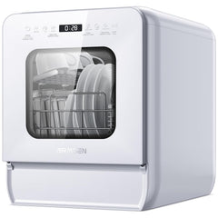 Portable Countertop Dishwasher 5L Tank 9 Programs 37cm Narrow White