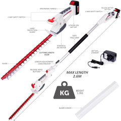 Cordless Hedge Trimmer & Chainsaw 4-In-1 20V Battery Powered Pole Saw White