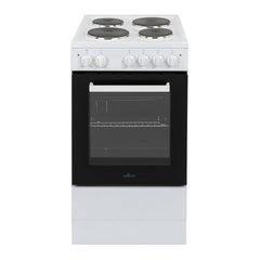 Freestanding Electric Cooker 62L 4 Solid Plate Hobs White