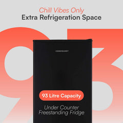 Freestanding Under Counter Fridge 93L Reversible Door Black