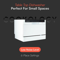 Mini Counter Top Dishwasher 6 Place Settings 7 Cycles White