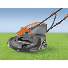 Hover Lawn Mower 25cm 1400W 15L Grass Box 4 Cutting Heights Orange Grey