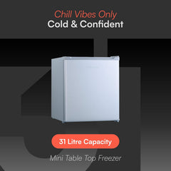 Freestanding Freezer 32L Reversible Door Silver