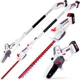 Cordless Hedge Trimmer & Chainsaw 4-In-1 20V Battery Powered Pole Saw White
