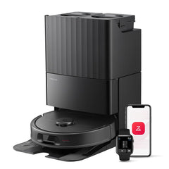Robot Vacuum Cleaner With Mop 10000Pa Suction Dual Anti-Tangle Brushes Black