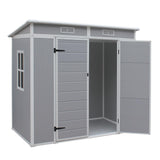 Outdoor Garden Storage Shed 6 X 4 Ft Grey Plastic Aluminium Frame