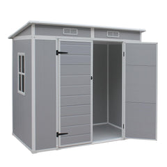 Outdoor Garden Storage Shed 6 X 4 Ft Grey Plastic Aluminium Frame