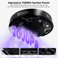 Robot Vacuum with Mop 7000Pa Suction Lidar Navigation Self-Empty Station Black
