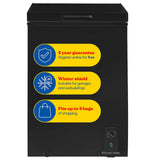Chest Freezer 99L Freestanding With Adjustable Temperature Black