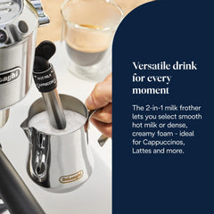 Traditional Pump Espresso Machine 15 Bar Milk Frother Silver