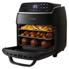 Digital Air Fryer Oven 12L 1800W 8 Presets Rotisserie Black