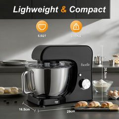 Stand Mixer 5.5L 1500W 10 Speed Pulse Black