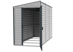 SideMate PLUS 4 x 8 Plastic Garden Shed 2.95 m² with Metal Foundation Kit Dark Grey