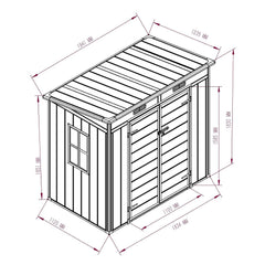 Outdoor Garden Storage Shed 6 X 4 Ft Grey Plastic Aluminium Frame