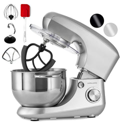 Stand Mixer 1300W 5.5L Stainless Steel Bowl 6 Speeds Pulse Black