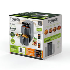 Dual Stack Air Fryer 11L 2460W 6 Presets Graphite