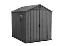 Garden Storage Shed 6 X 8 Ft Grey Resin Double Doors