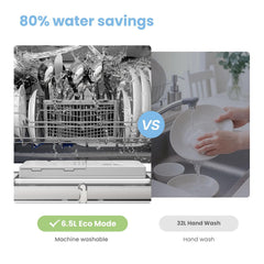 Table Top Dishwasher 6 Place Settings 6.5L LED Display Delay Start White