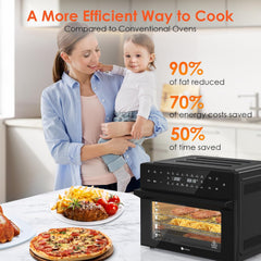 Air Fryer Oven 30L 1800W 20 Programs Rotisserie Black