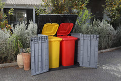 Outdoor Garden Storage Shed 57 X 32 X 48 In Grey Plastic Double Doors