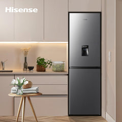 Freestanding Fridge Freezer 256L Total No Frost Water Dispenser Silver