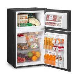 Under Counter Fridge Freezer 87L Double Door Reversible Door Black