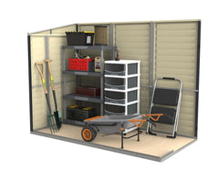SideMate PLUS 4 x 8 Plastic Garden Shed 2.95 m² with Metal Foundation Kit Dark Grey