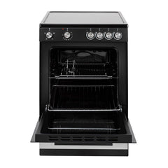 Freestanding Electric Single Cavity Cooker 68L 4 Ceramic Hobs Black