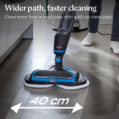 Electric Mop 105W Rotating Pads Hard Floor Cleaner Polisher Titanium/Blue