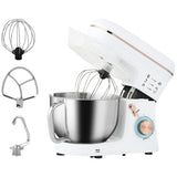 Stand Mixer 1400W 5L 6 Speeds Pulse Setting Stainless Steel Bowl White