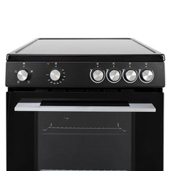 Freestanding Electric Single Cavity Cooker 68L 4 Ceramic Hobs Black