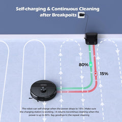 Robot Vacuum And Mop 5500Pa LiDAR Navigation 5 Maps Black