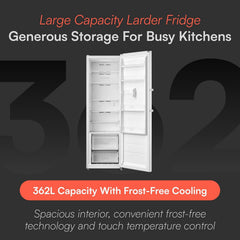 Freestanding Larder Fridge 362L Frost Free White