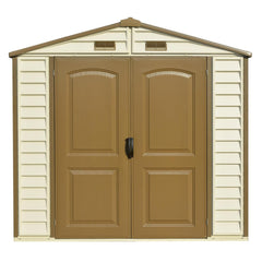 Plastic Garden Storage Shed 8 X 6 Ft Brown Double Doors Lockable
