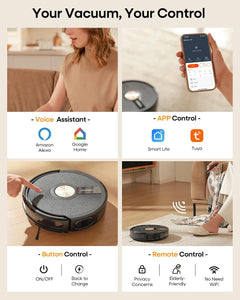 Robot Vacuum Cleaner 5000Pa Suction 180 Min Ultra Slim Black