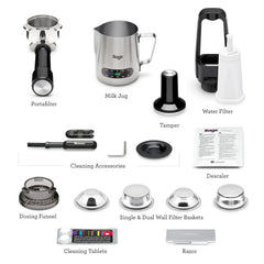Bean To Cup Coffee Machine 16 Grind Settings 15 Bar Pump PID Temp Control Brushed Stainless Steel