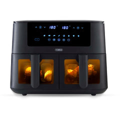 Dual Basket Air Fryer 9L 2400W 8 Presets Sync Function Black