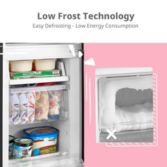 Freestanding Fridge Freezer 174L Low Frost Adjustable Thermostat LED Black