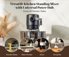 Stand Mixer 5L 8 Speeds Timer Stainless Steel Bowl Black