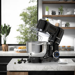 Stand Mixer 8L 6 Speeds Tilt-Head Stainless Steel Bowl Black