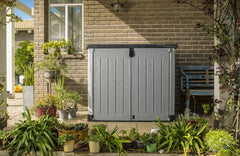 Outdoor Garden Storage Shed 57 X 32 X 48 In Grey Plastic Double Doors